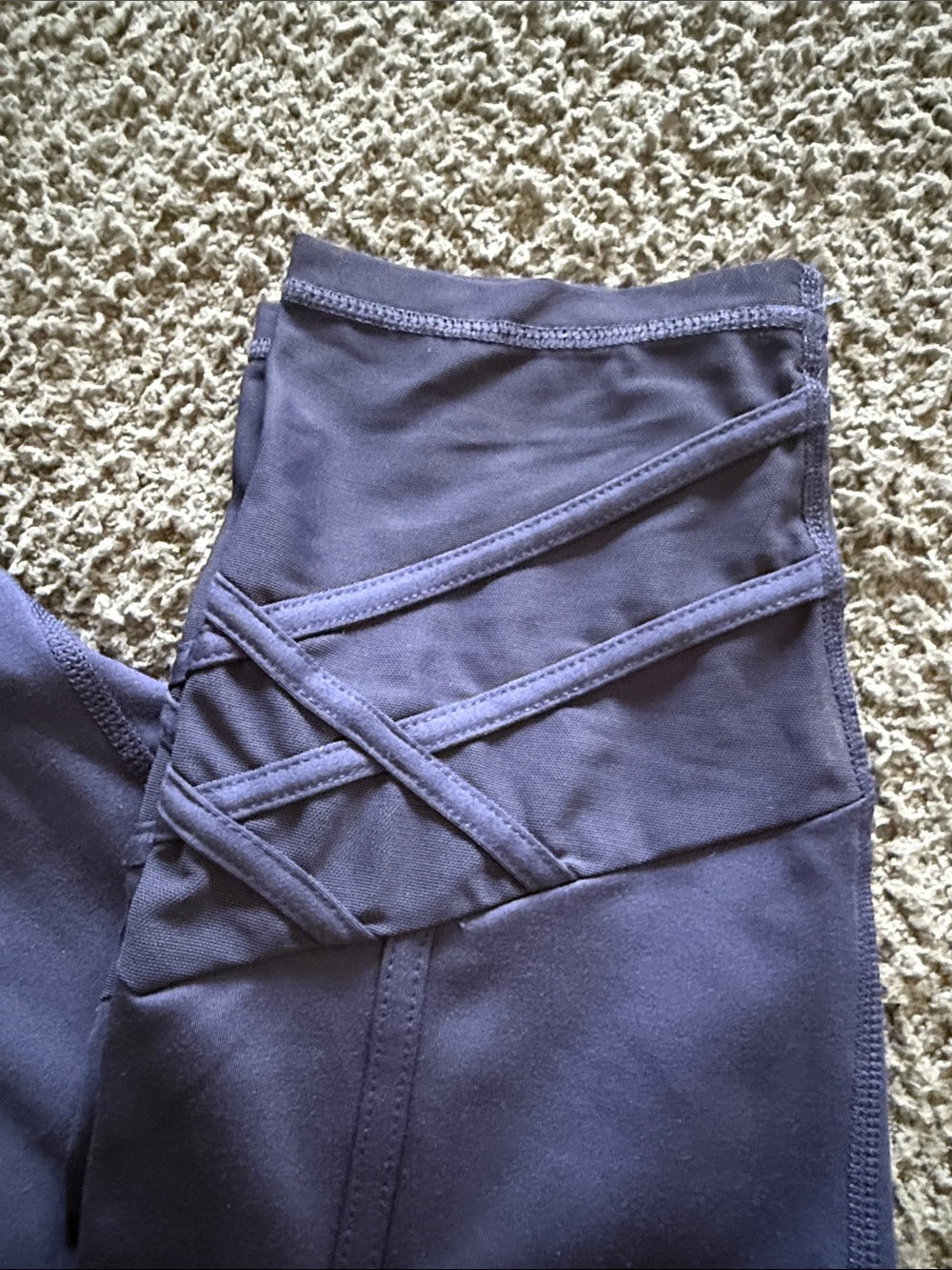 Lilly Pulitzer Blue Athletic Leggings with Gold Logo - Picture 4 of 5